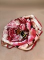 Apaszka Peonie - ręcznie obszywana  